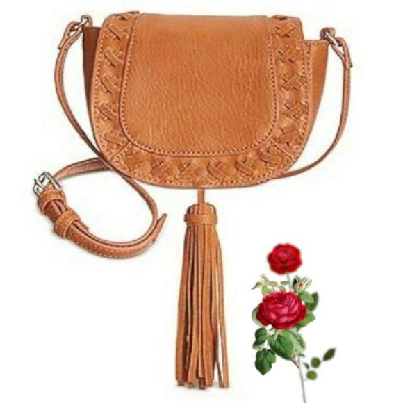 INC International Concepts Handbags - INC, Logan Mini Saddle Bag, cognac